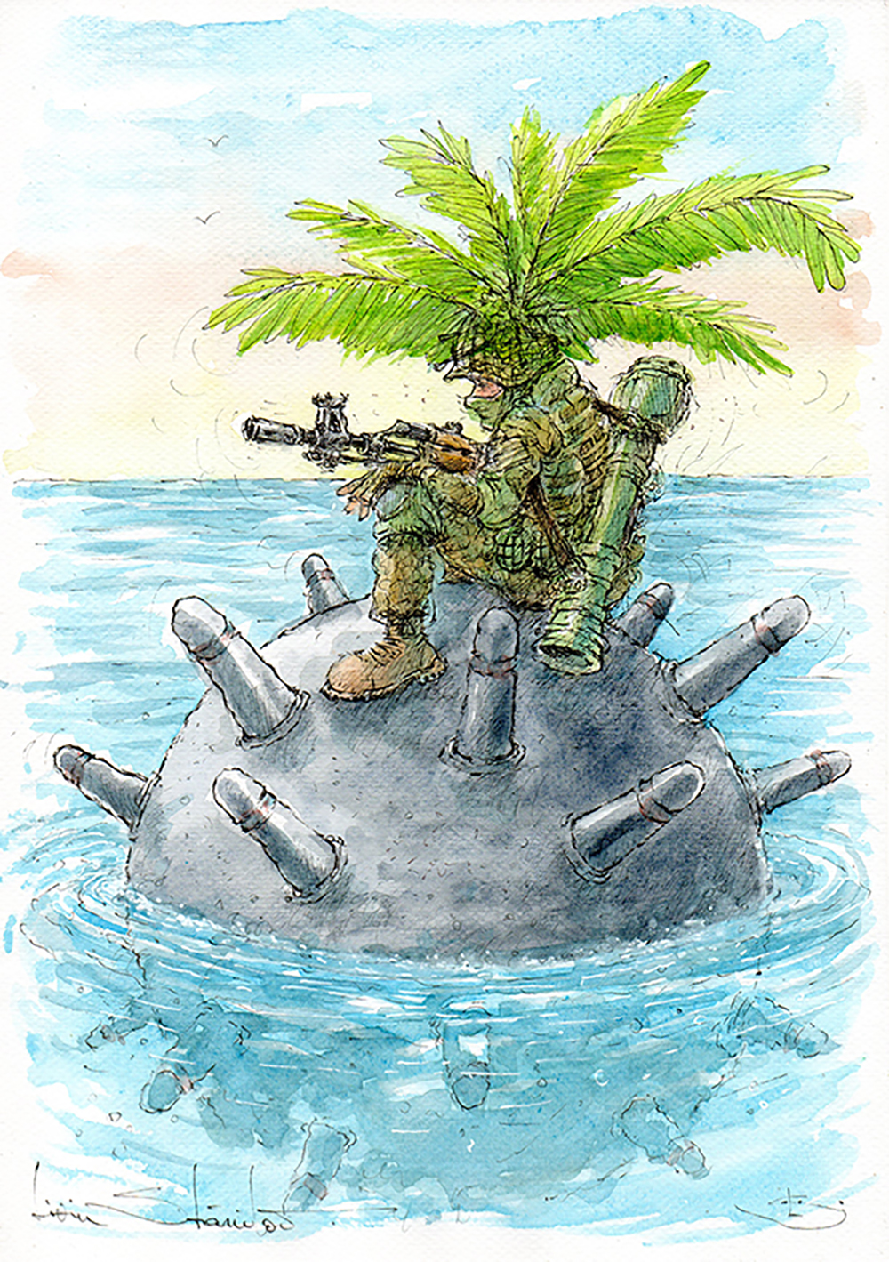 War Camoflage on a Desert Island